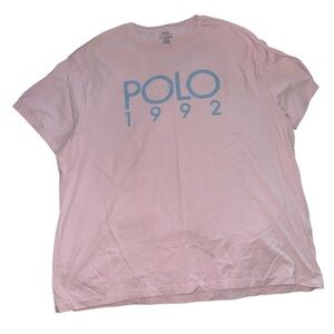 Ralph Lauren Pink Tee with Blue Logo